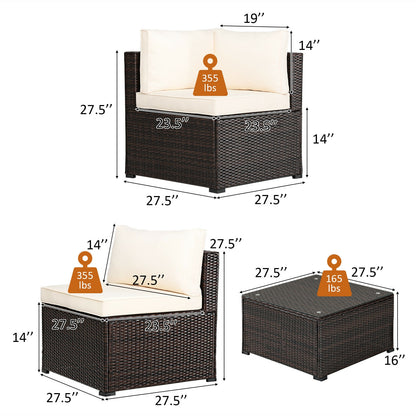 6 Piece Patio Sofa Set With Cushions, Outdoor, Beige Outdoor Sectionals at Gallery Canada