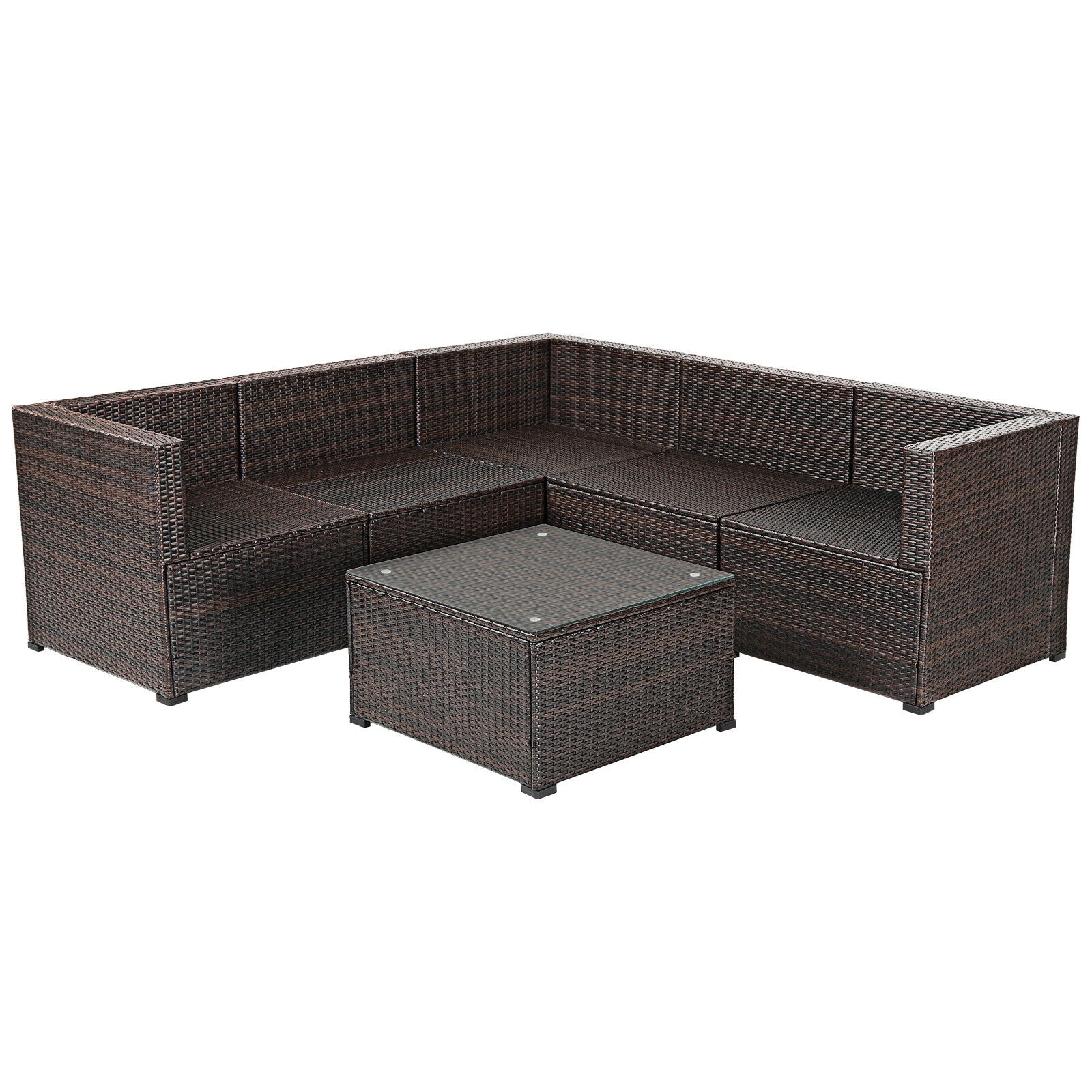 6 Piece Patio Sofa Set With Cushions, Outdoor, Beige Outdoor Sectionals at Gallery Canada
