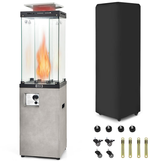 41,000 BTU Propane Patio Heater, Metal Hood, Gray Patio Heaters Gray at Gallery Canada