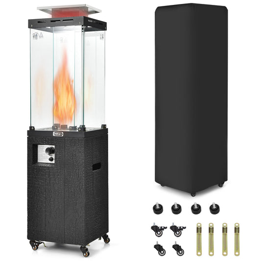 41,000 BTU Propane Patio Heater, Lockable Wheels, Black Patio Heaters Black at Gallery Canada