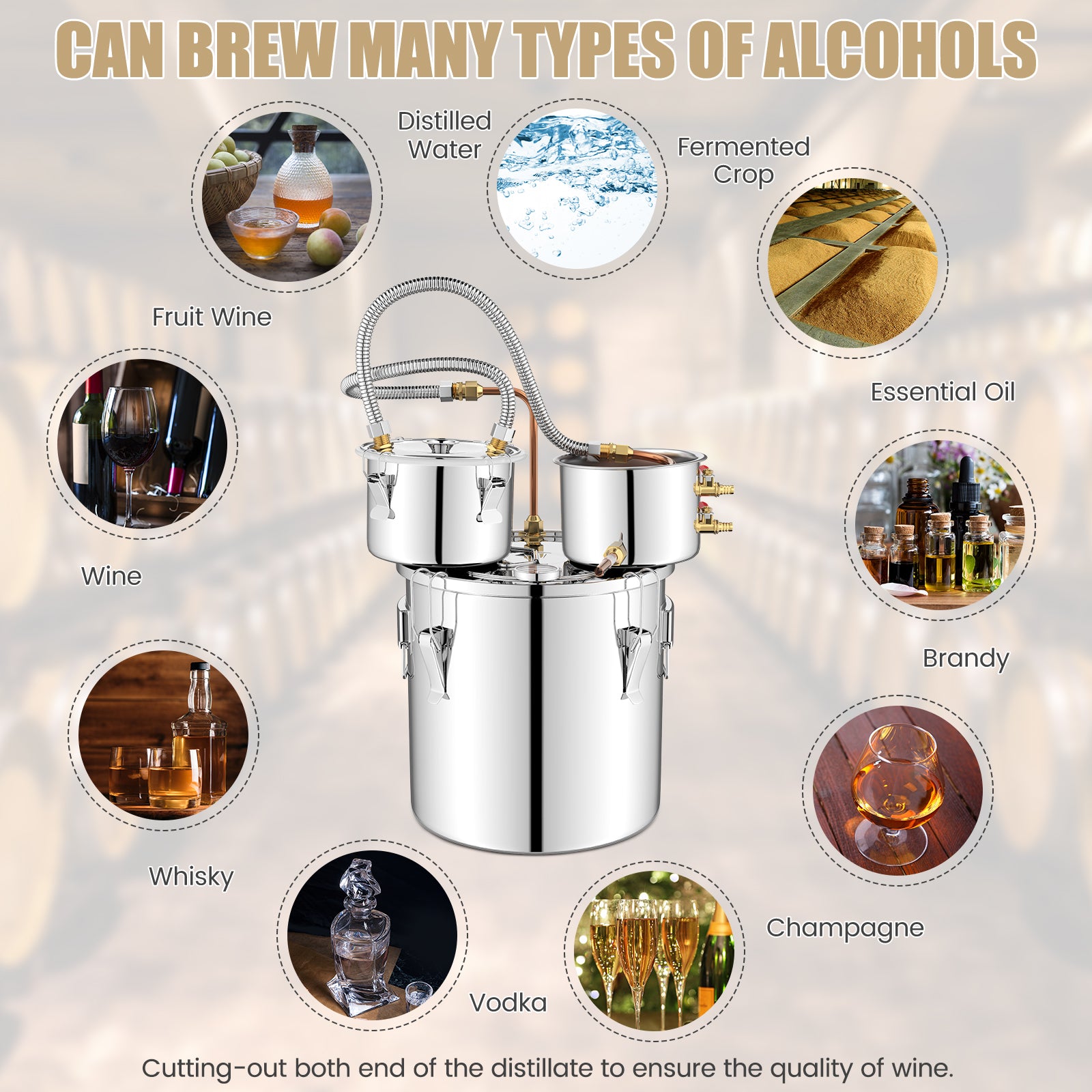 5 Gal, Water Alcohol Distiller, DIY Whisky, Silver Juicers & Coffee Machines at Gallery Canada