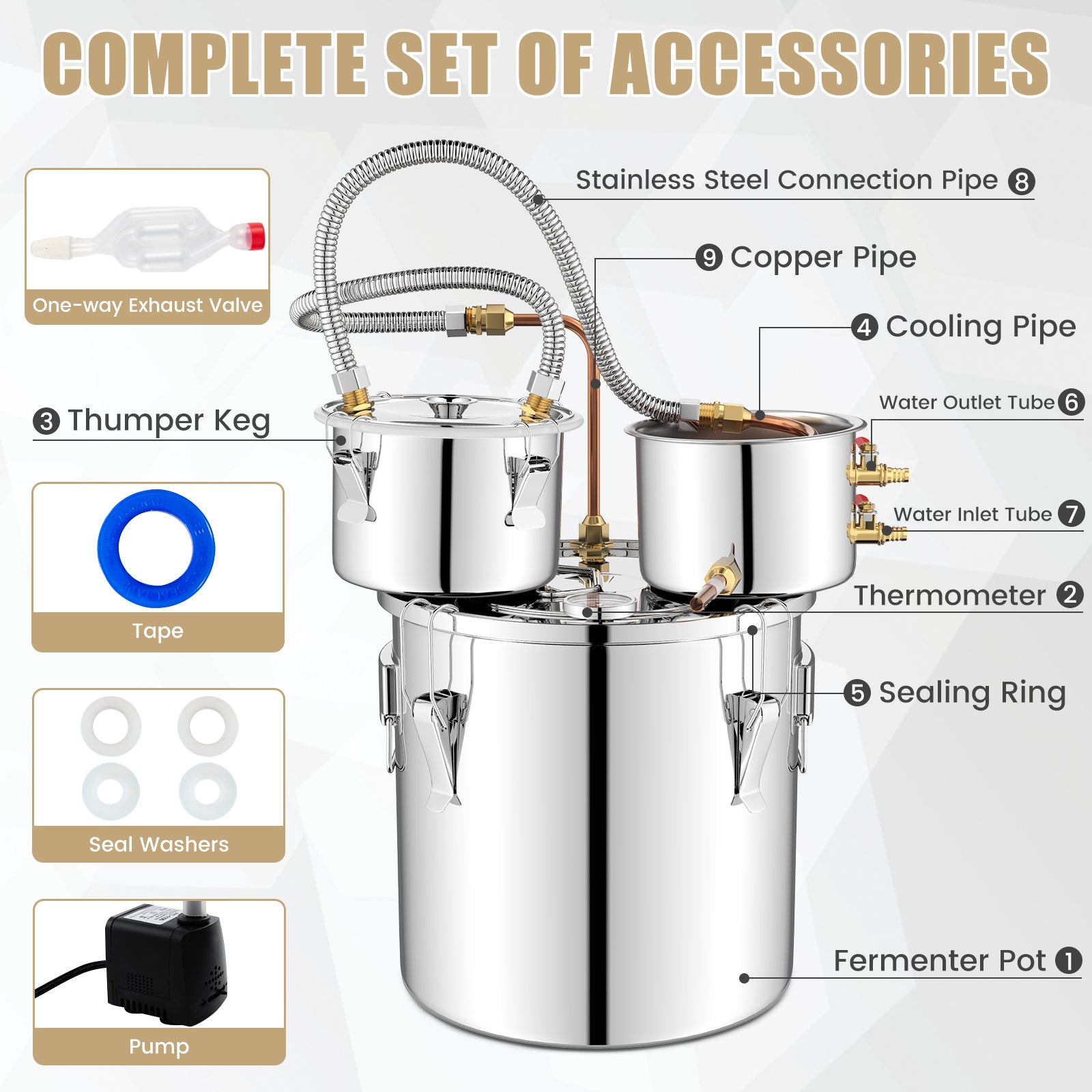 5 Gal, Water Alcohol Distiller, DIY Whisky, Silver Juicers & Coffee Machines at Gallery Canada