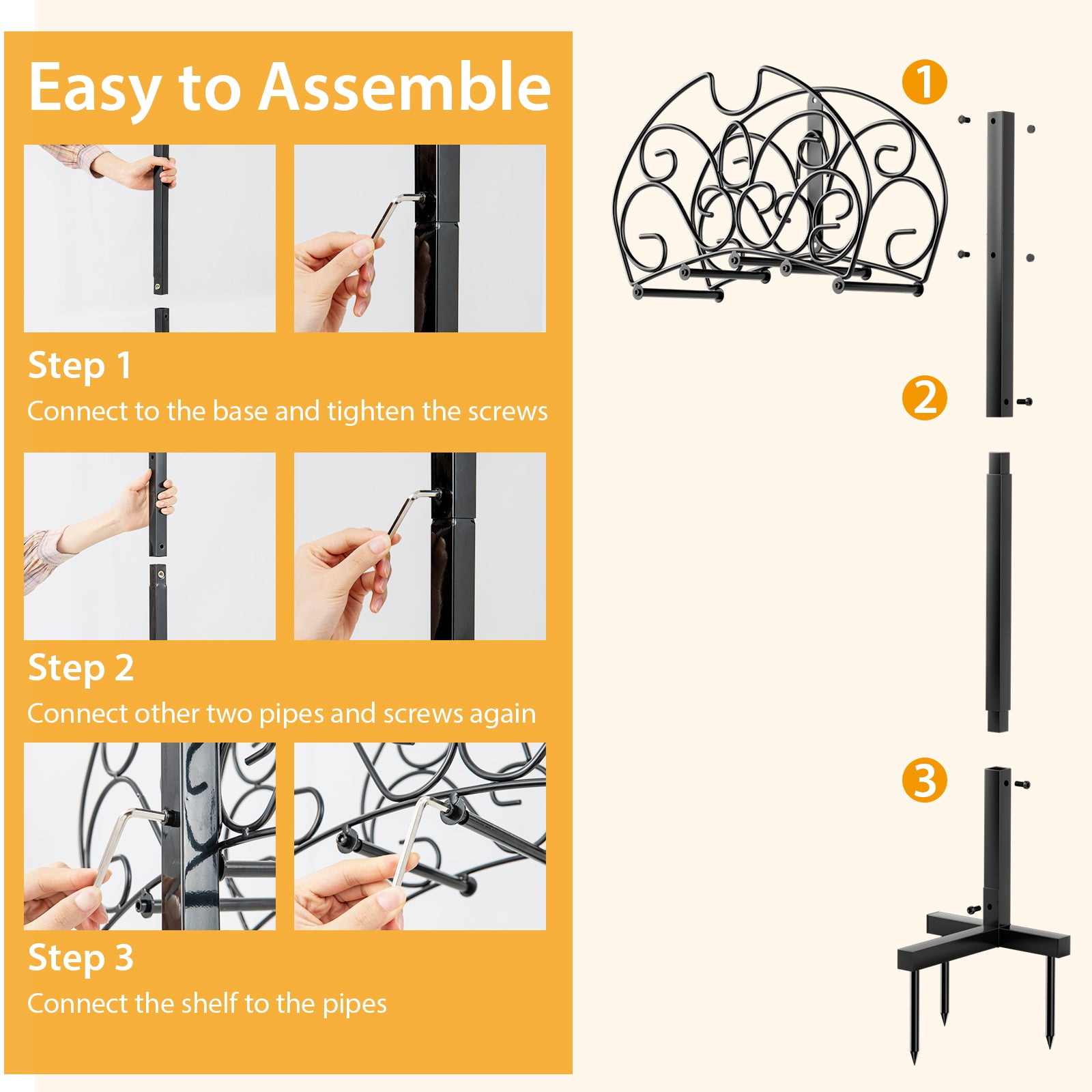 Detachable Freestanding Hose Holder, Outdoor Yard Garden, Black Garden Tools at Gallery Canada