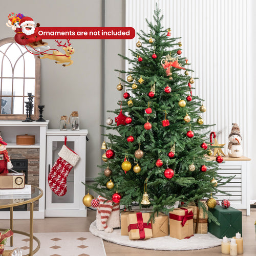 Pre-Lit Christmas Tree, 6ft, 280 Warm White LED Lights, 8 Modes, Green