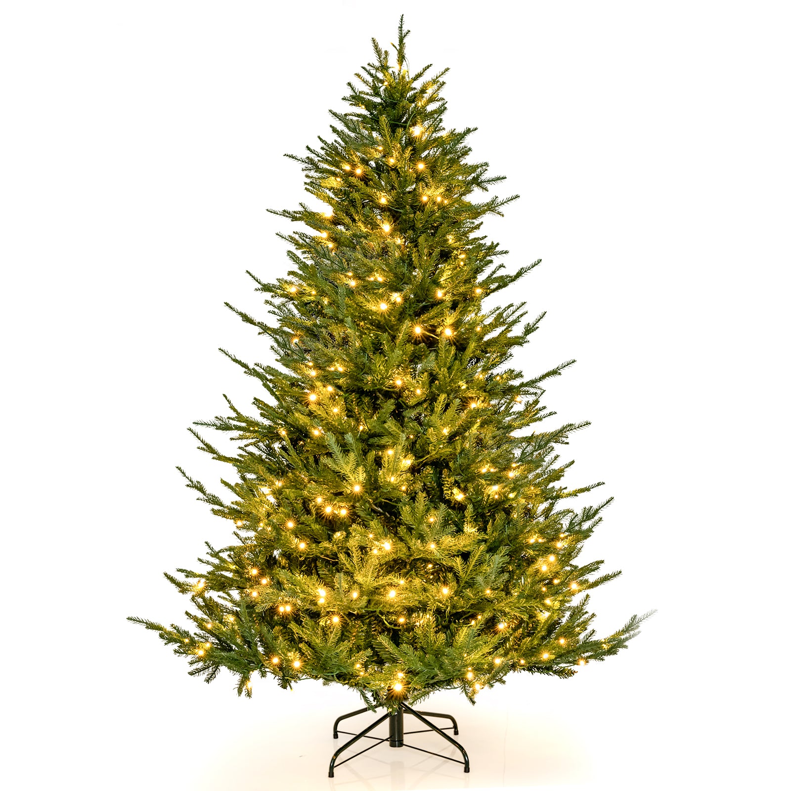 Pre-Lit Christmas Tree, 280 Warm White LED Lights, 8 Modes, 7 ft, Green Christmas Tree at Gallery Canada