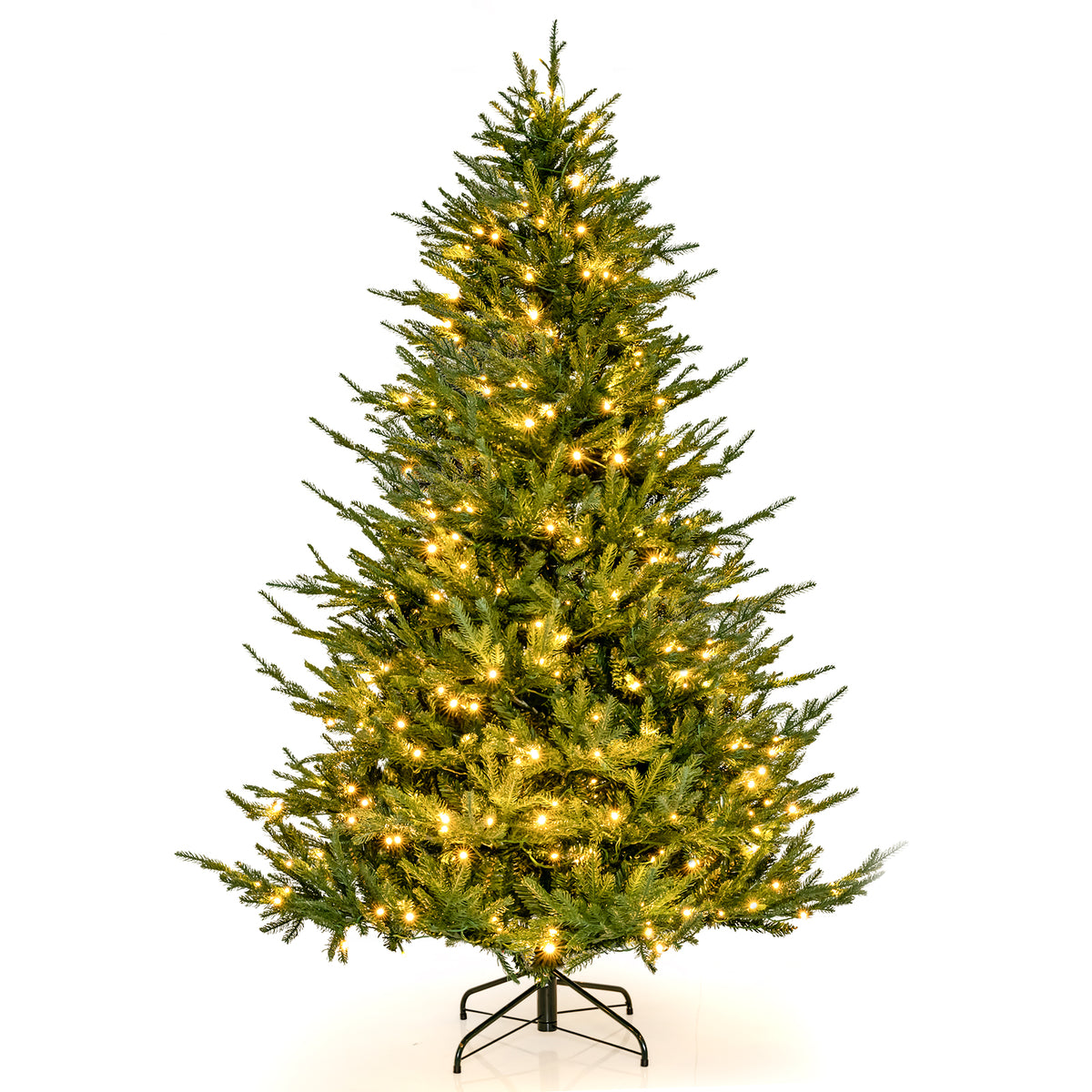 Pre-Lit Christmas Tree, 280 Warm White LED Lights, 8 Modes, 7 ft, Green Christmas Tree at Gallery Canada
