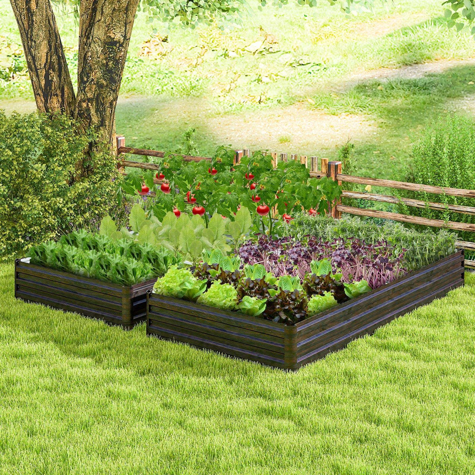 Large Outdoor Metal Planter Box, Vegetable Fruit Herb Flower Raised Garden Beds at Gallery Canada