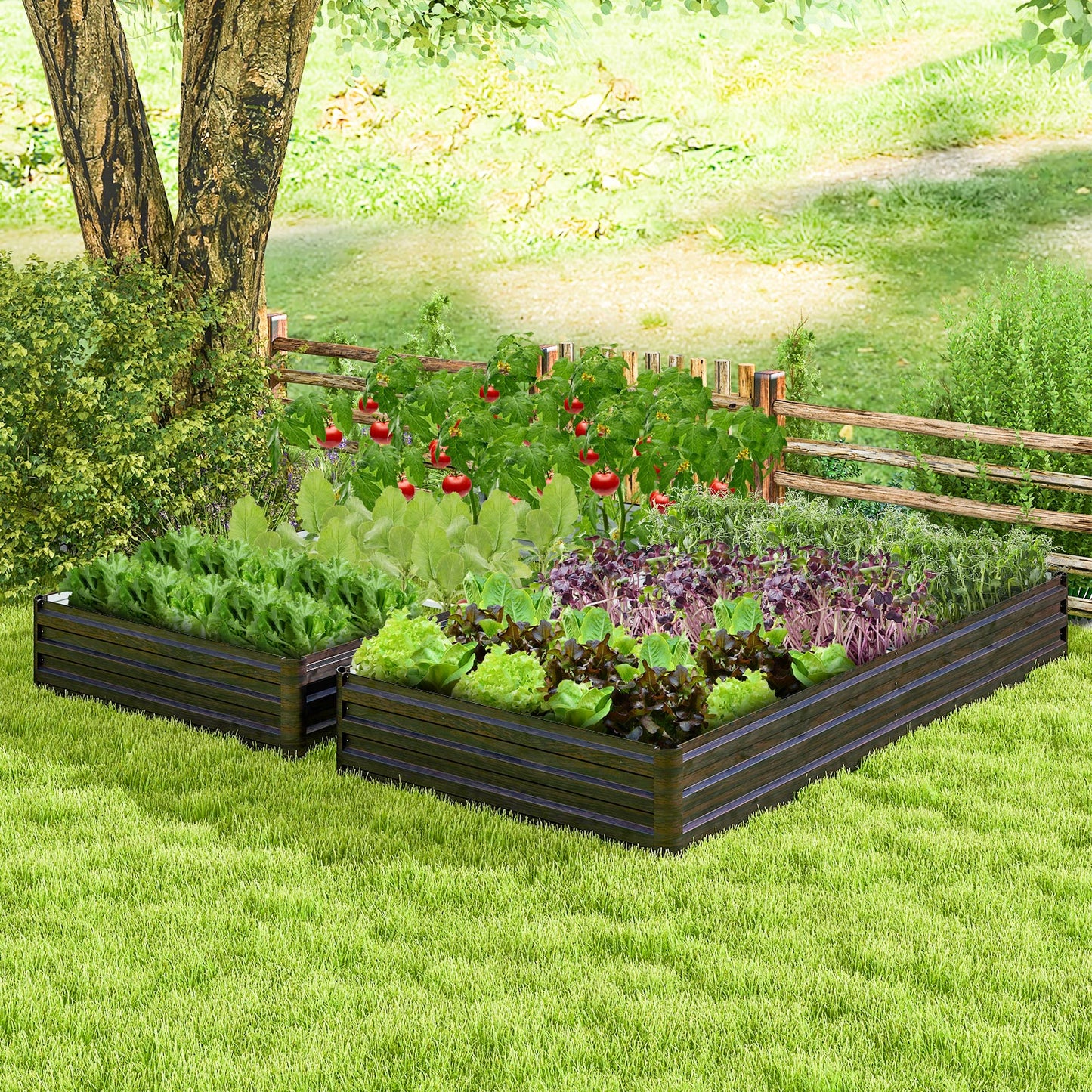 Large Outdoor Metal Planter Box, Vegetable Fruit Herb Flower Raised Garden Beds at Gallery Canada