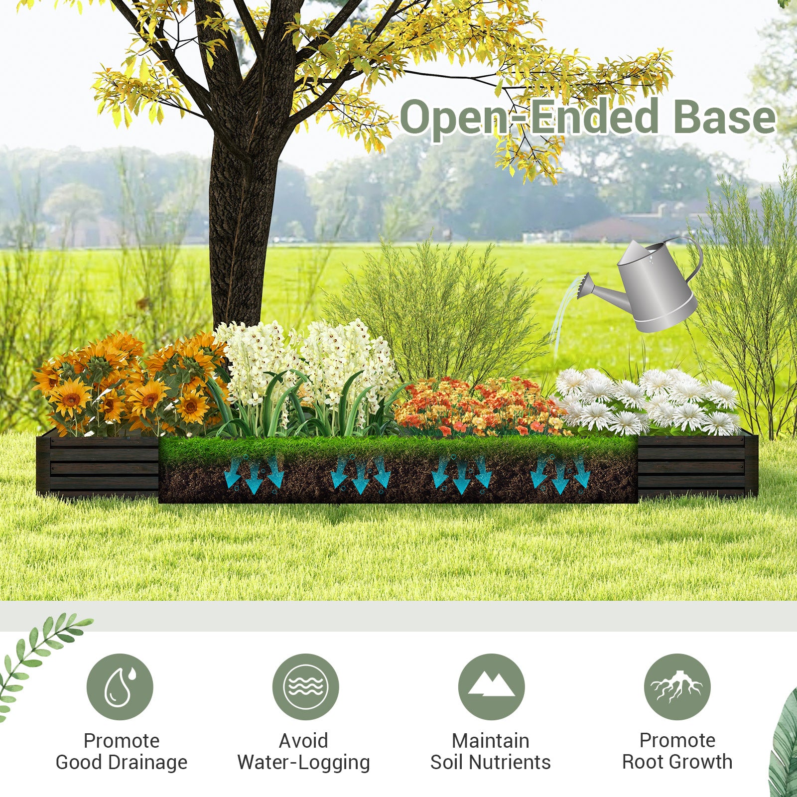 Large Outdoor Metal Planter Box, Vegetable Fruit Herb Flower Raised Garden Beds at Gallery Canada