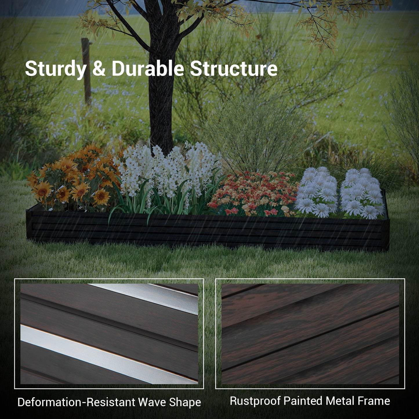 Large Outdoor Metal Planter Box, Vegetable Fruit Herb Flower Raised Garden Beds at Gallery Canada