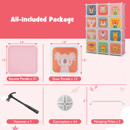 12 Cube Kids Wardrobe Closet, Pink Kids Storage at Gallery Canada