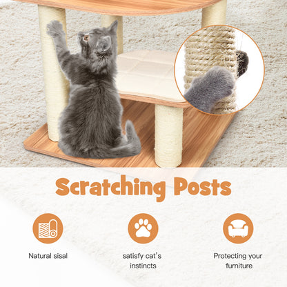 7-Layer Wooden Cat Tree, Tall Cat Tower, Sisal Posts, Condo, Natural Cat Trees Condos & Scratchers at Gallery Canada
