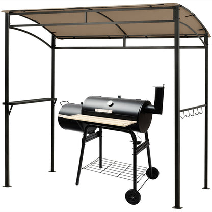 7 x 4.5 Feet Grill Gazebo, Outdoor Patio Garden BBQ Canopy Shelter, Brown Gazebos at Gallery Canada
