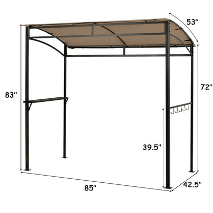 7 x 4.5 Feet Grill Gazebo, Outdoor Patio Garden BBQ Canopy Shelter, Brown Gazebos at Gallery Canada