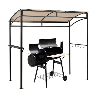 7 x 4.5 Feet Grill Gazebo, Outdoor Patio Garden BBQ Canopy Shelter, Beige Gazebos at Gallery Canada