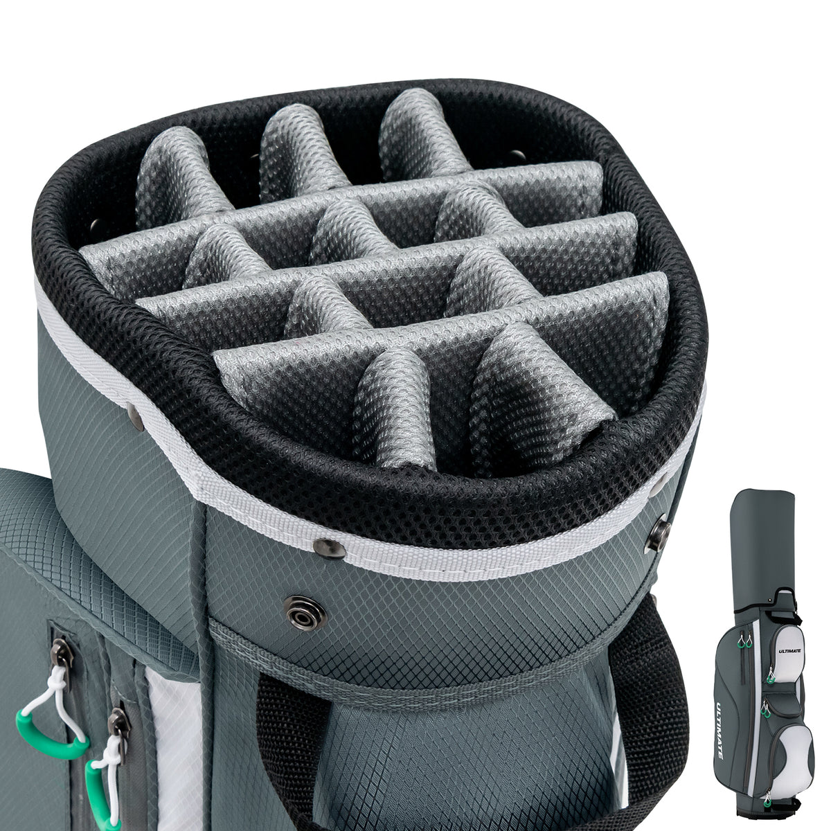 14 Dividers Golf Cart Bag, 7 Zippered Pocket Golf at Gallery Canada