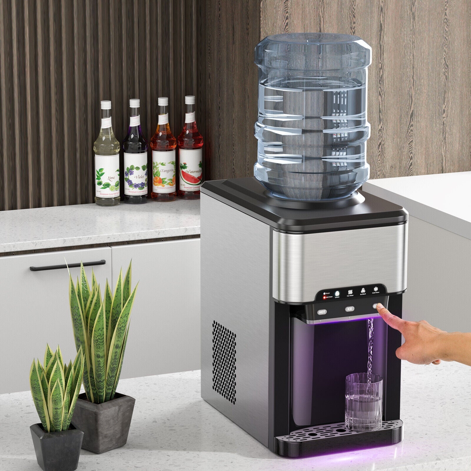 3-In-1 Water Cooler Dispenser With Ice Maker, 3 Temperature Settings, Silver Water Dispensers at Gallery Canada