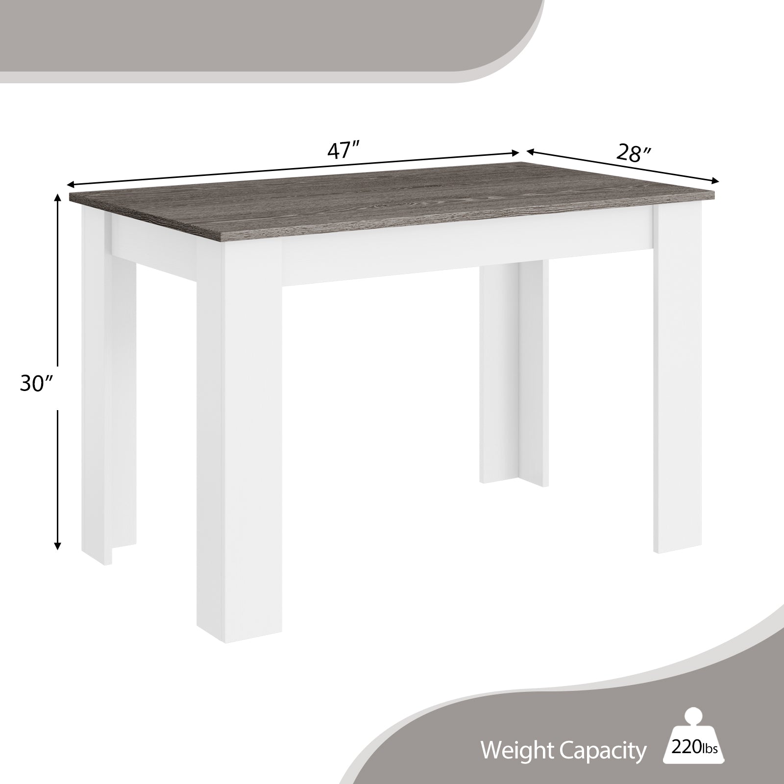 47 Inch Dining Table, Kitchen And Dining Room, Dark Gray Dining Tables at Gallery Canada