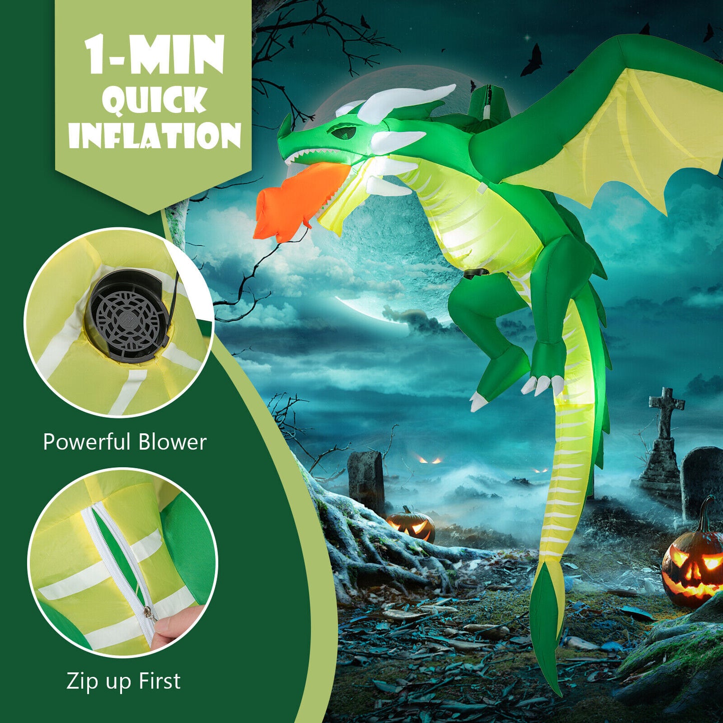 5 Feet Hanging Halloween Inflatable Dragon Halloween at Gallery Canada