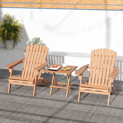 Square Folding Table, Teak Wood Slatted Tabletop, Portable Picnic, Teal Patio Coffee Tables at Gallery Canada