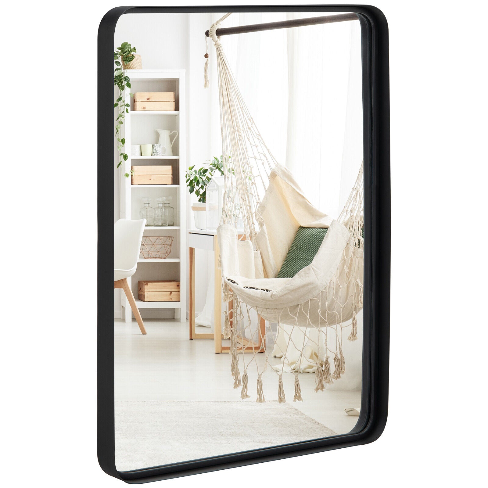 Rectangular Wall Mount Bathroom Mirror, Solid Steel Frame, M, Black Wall Mirrors at Gallery Canada