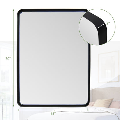 Rectangular Wall Mount Bathroom Mirror, Solid Steel Frame, M, Black Wall Mirrors at Gallery Canada