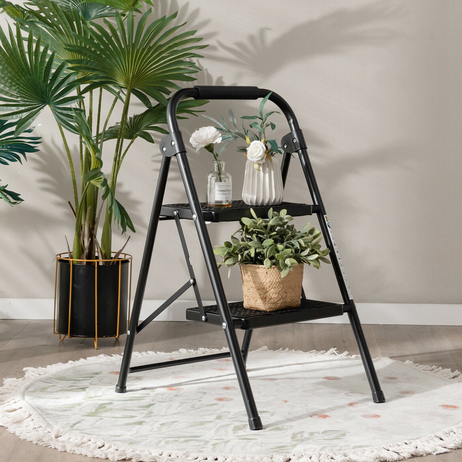 2-Step Ladder, Wide Anti-Slip Pedal, Black Ladders at Gallery Canada