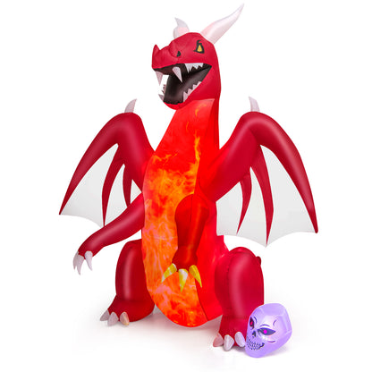 8 Feet Halloween Inflatable Dragon With Wings, Skull, Red Halloween at Gallery Canada