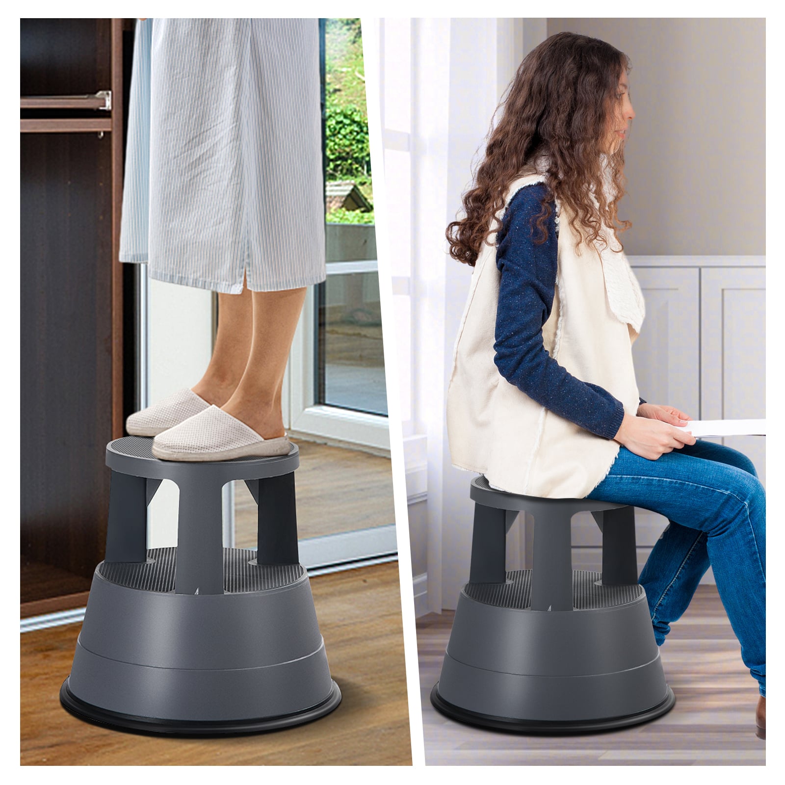 330 lbs Step Stool, Non-Slip Rubber Platform, Black Kitchen Utensils at Gallery Canada