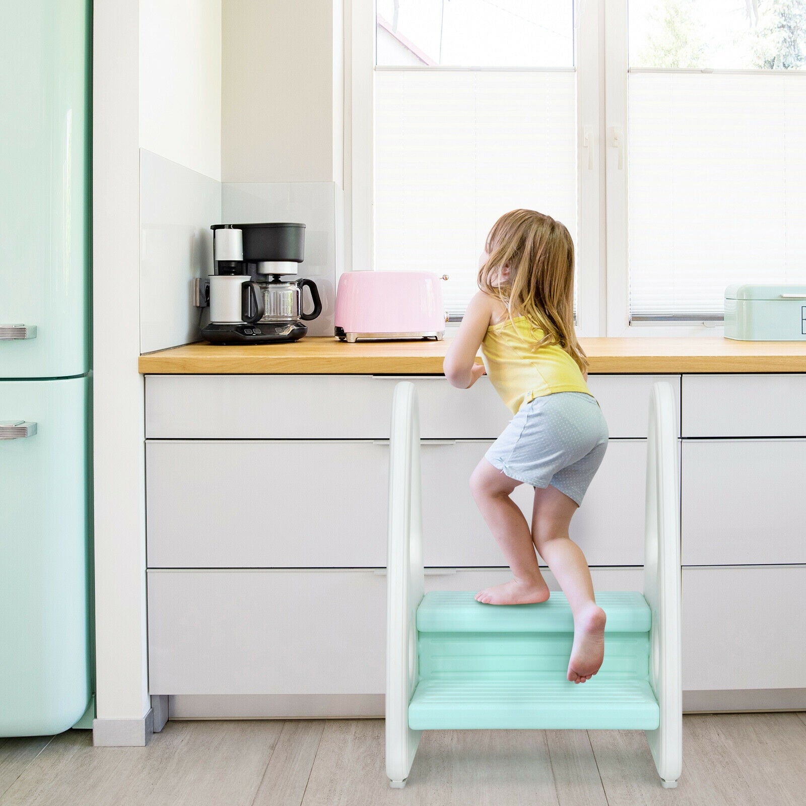 Kids Step Stool With Armrest, Blue Toddler & Kids Furniture at Gallery Canada