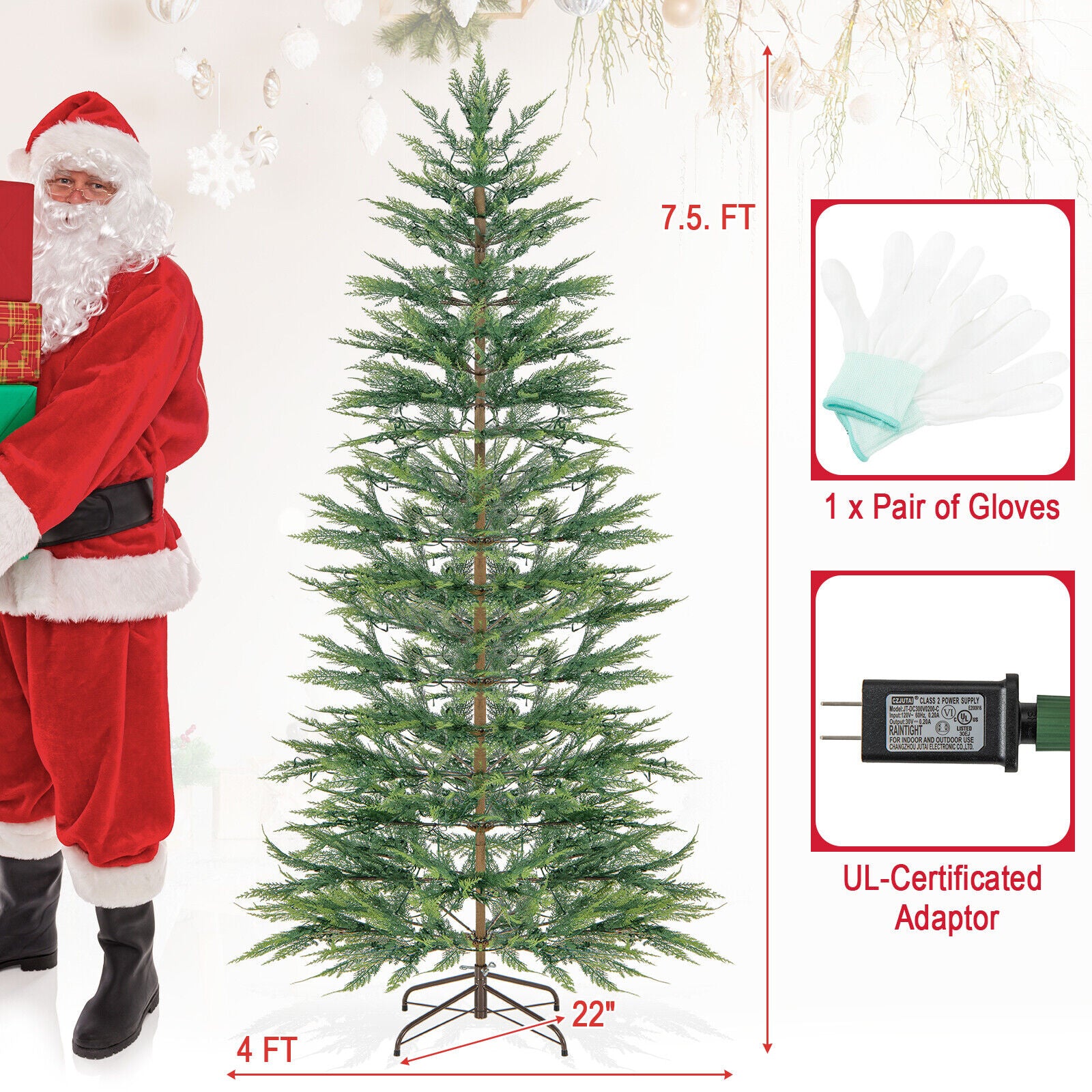 6.5/7.5 Ft Pre-lit Artificial Cypress Christmas Tree, Green Christmas Tree at Gallery Canada