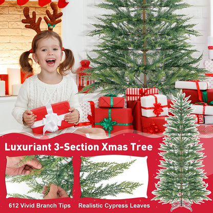 6.5/7.5 Ft Pre-lit Artificial Cypress Christmas Tree, Green Christmas Tree at Gallery Canada