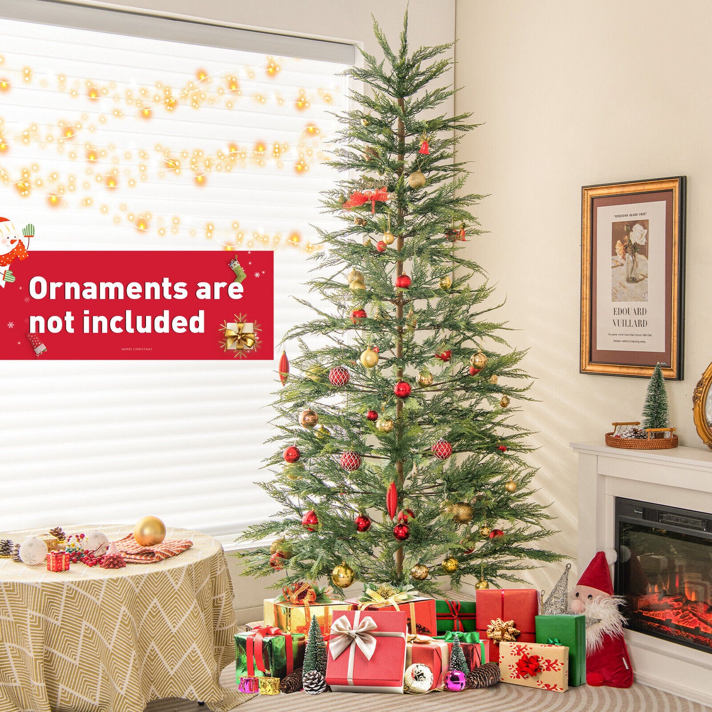 6.5/7.5 Ft Pre-lit Artificial Cypress Christmas Tree, Green Christmas Tree at Gallery Canada