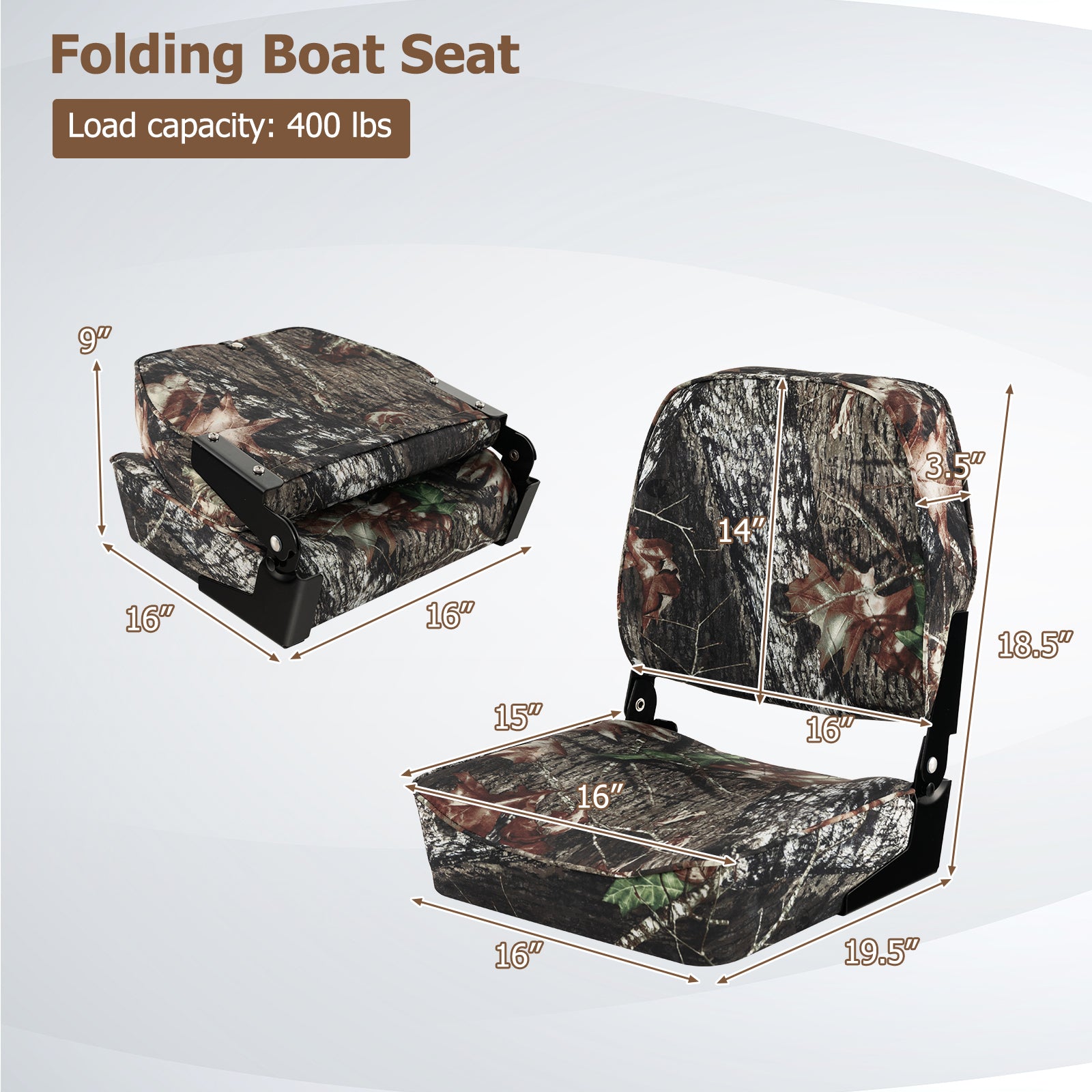Folding Boat Seat Set, 2-Piece, Camouflage Water Sports at Gallery Canada