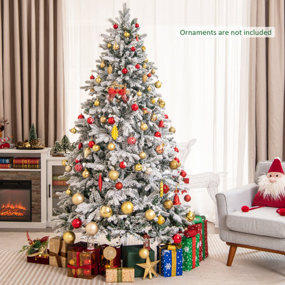 7 Ft Flocked Christmas Tree With Warm White LED Lights, White Christmas Tree at Gallery Canada