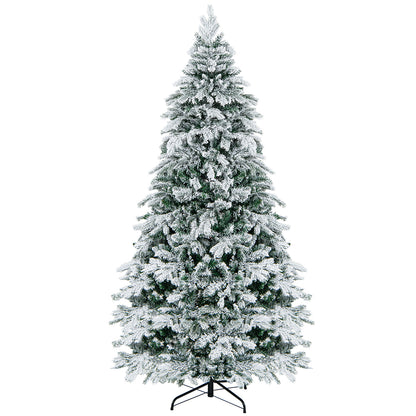 7 Ft Flocked Christmas Tree With Warm White LED Lights, White Christmas Tree White at Gallery Canada