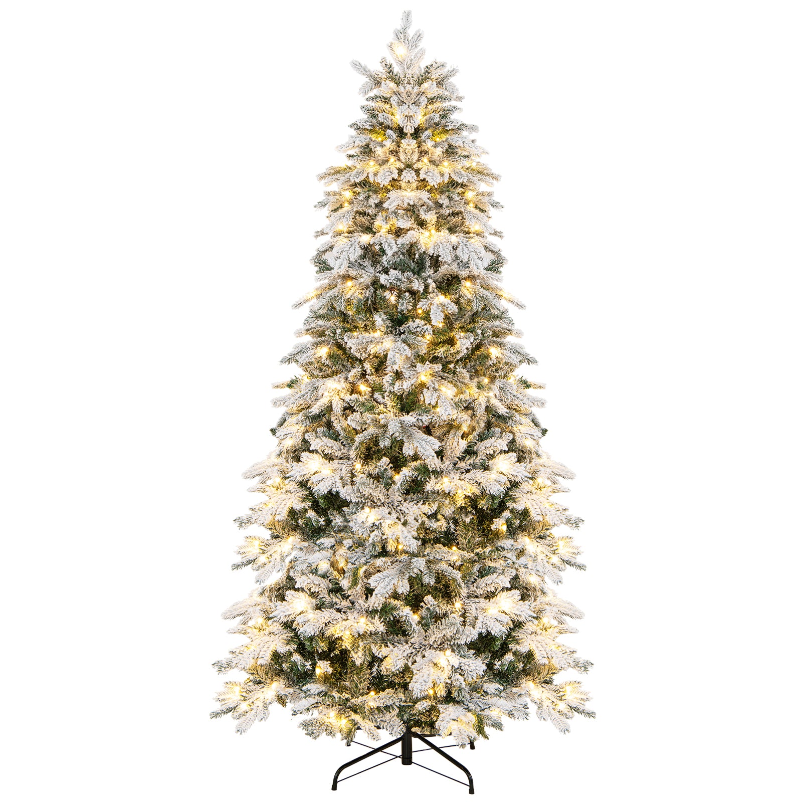7 Ft Flocked Christmas Tree With Warm White LED Lights, White Christmas Tree at Gallery Canada