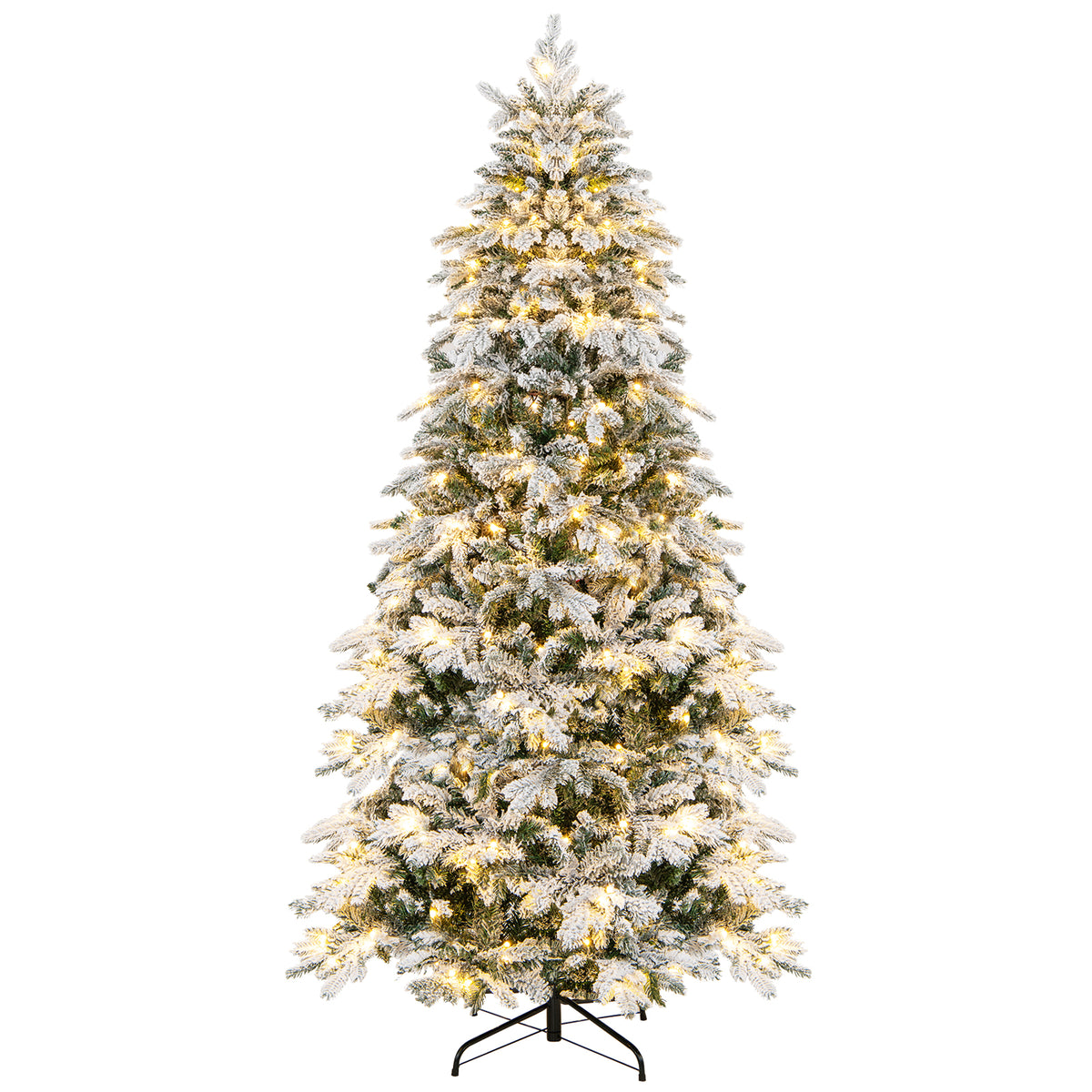 7 Ft Flocked Christmas Tree With Warm White LED Lights, White Christmas Tree at Gallery Canada