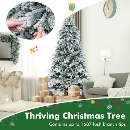 7 Ft Flocked Christmas Tree With Warm White LED Lights, White Christmas Tree at Gallery Canada
