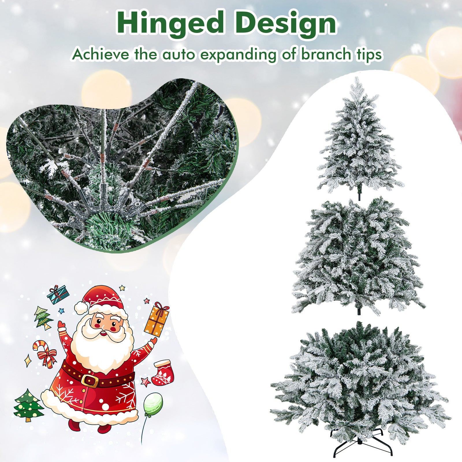 7 Ft Flocked Christmas Tree With Warm White LED Lights, White Christmas Tree at Gallery Canada