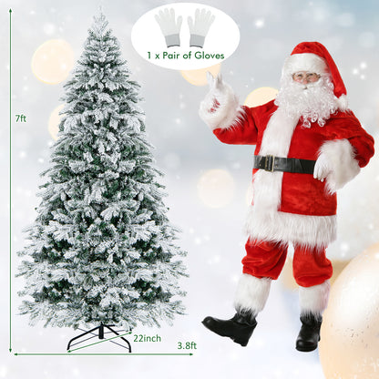 7 Ft Flocked Christmas Tree With Warm White LED Lights, White Christmas Tree at Gallery Canada