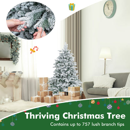 Flocked Christmas Tree With Warm White LED Lights, 4.5 ft, White Christmas Tree at Gallery Canada