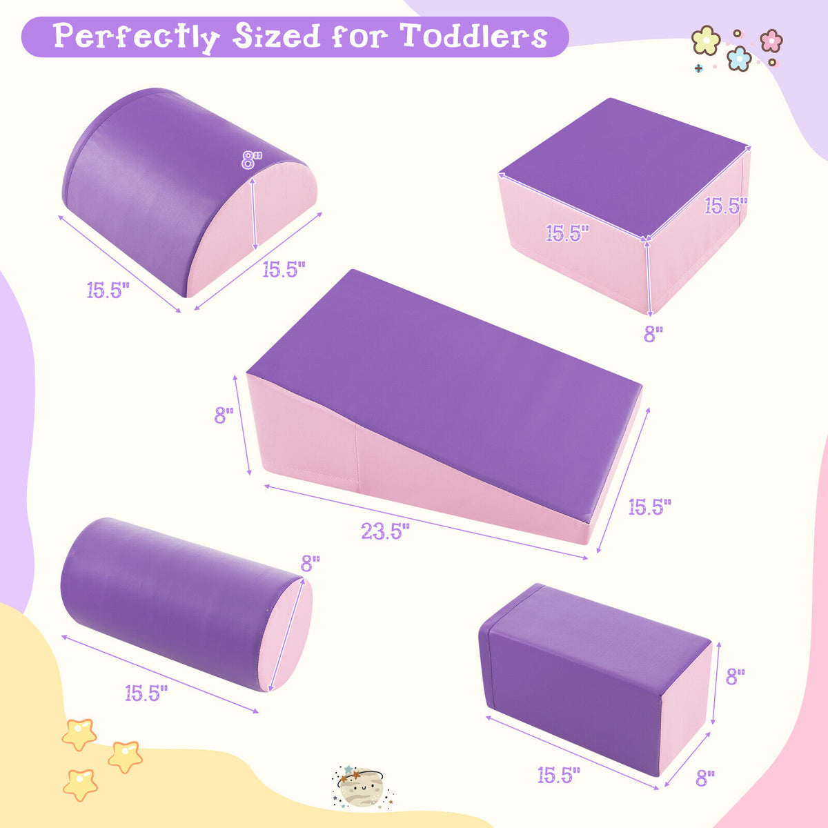 5-Piece Kids Climb And Crawl Activity Playset, Purple Climbers & Slides at Gallery Canada