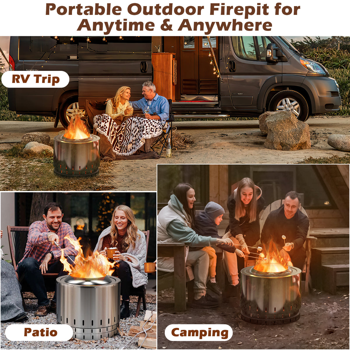 Stainless Steel Fire Pit With Ash Pan, Silver Fire Pits at Gallery Canada