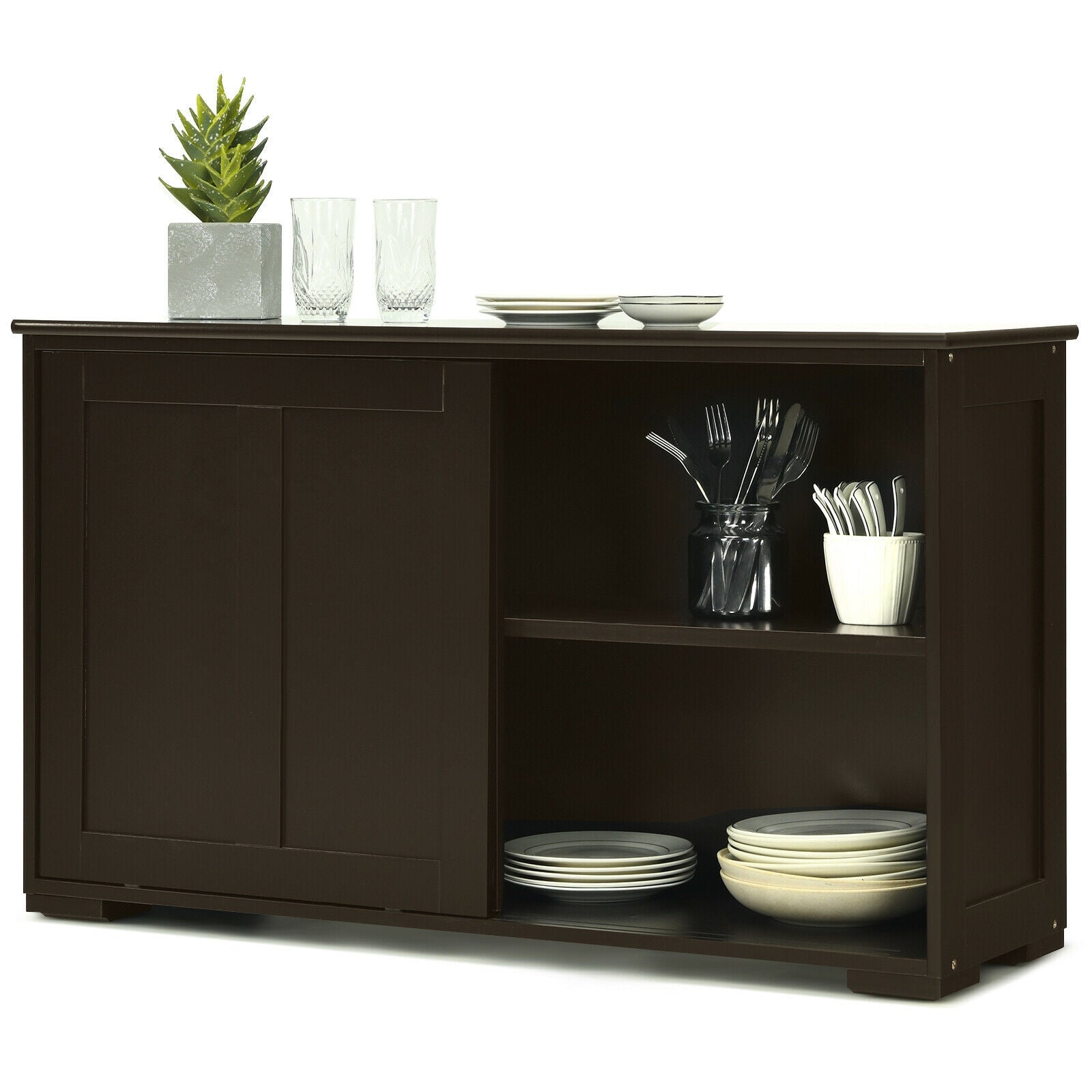Kitchen Storage Cabinet, Wood Sliding Door, Brown Sideboards Cabinets & Buffets at Gallery Canada