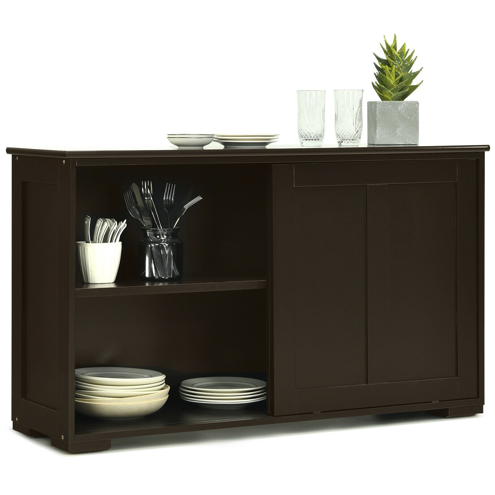 Kitchen Storage Cabinet, Wood Sliding Door, Brown Sideboards Cabinets & Buffets at Gallery Canada