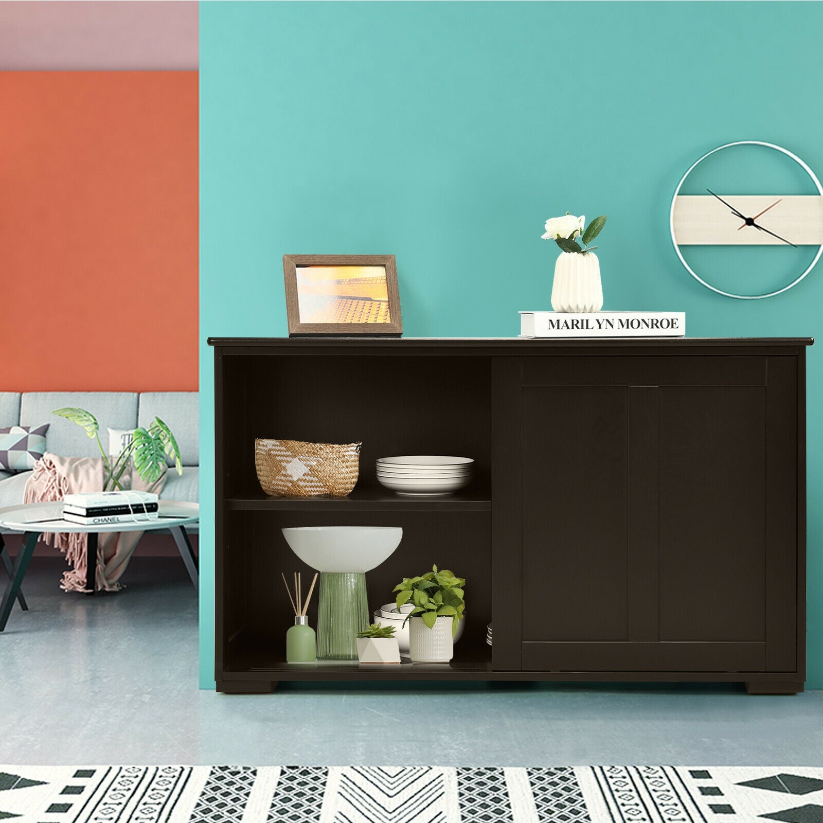 Kitchen Storage Cabinet, Wood Sliding Door, Brown Sideboards Cabinets & Buffets at Gallery Canada