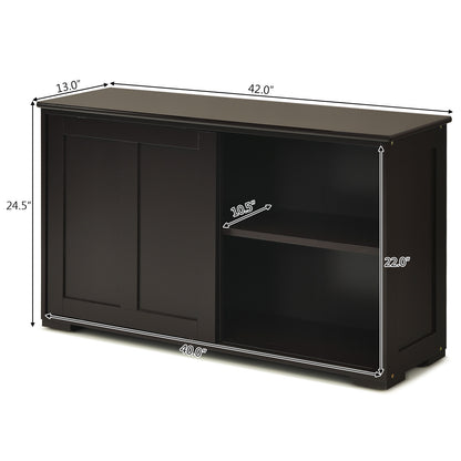 Kitchen Storage Cabinet, Wood Sliding Door, Brown Sideboards Cabinets & Buffets at Gallery Canada