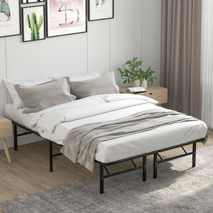 Foldable Metal Platform Bed, Full Size, Tool-Free Assembly, Black Simple Bed Frame at Gallery Canada