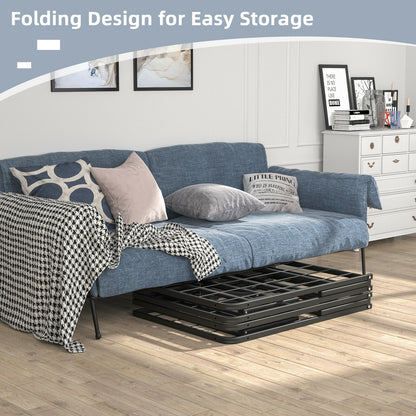 Foldable Metal Platform Bed, Full Size, Tool-Free Assembly, Black Simple Bed Frame at Gallery Canada